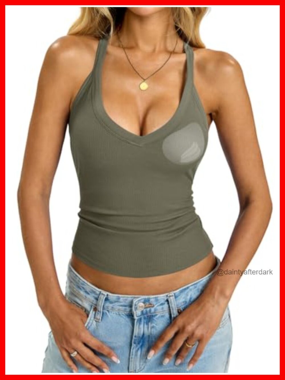 Women's Ribbed Tank Top with Built-In Bra Halter Racerback Padded